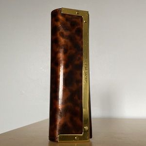 Tory Burch Magnetic Animal Print Leopard Goldtoned Glasses/Sunglasses Case